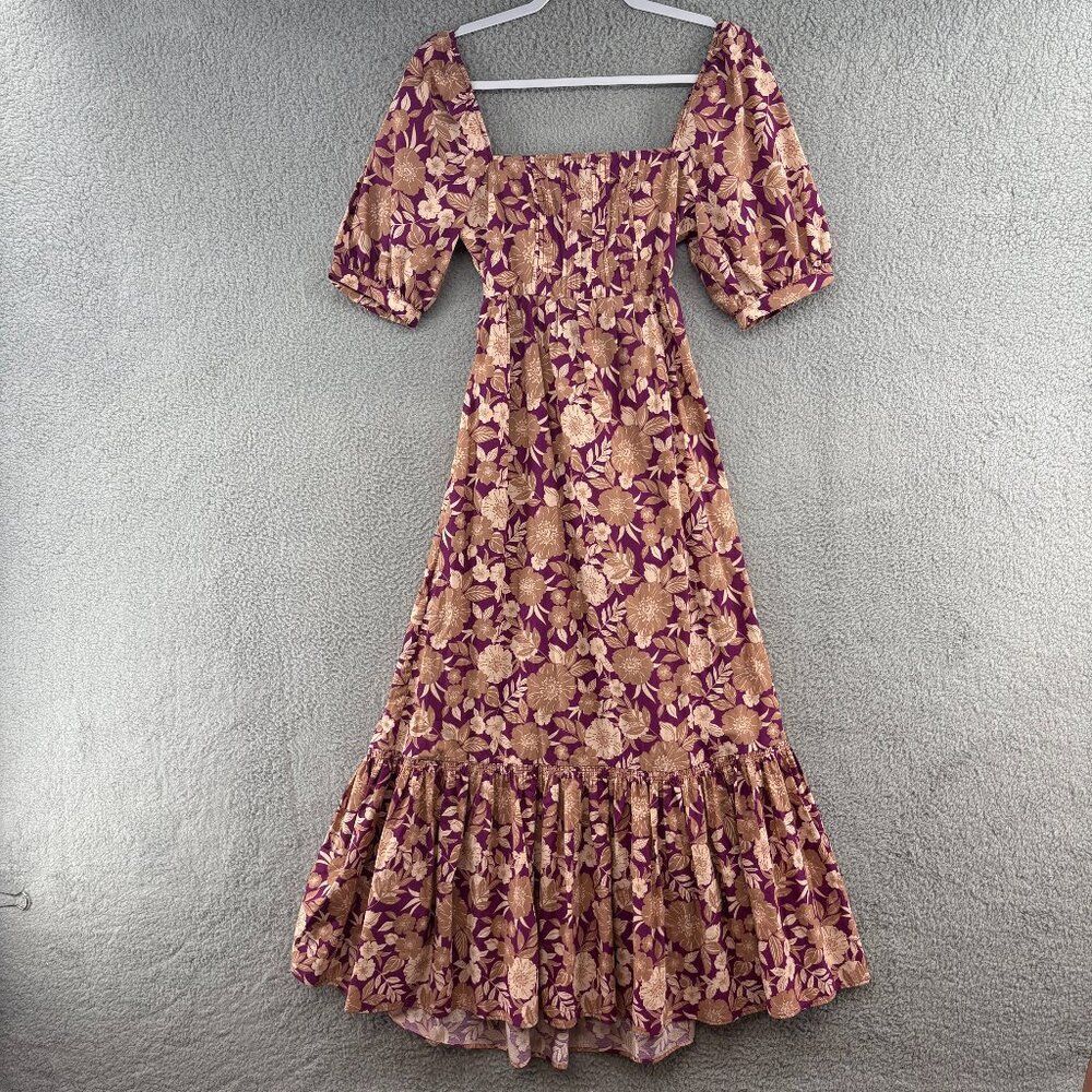 Favorite Daughter Vintage Multi Floral Puff Sleeve Maxi Dress Size 4 NWT - Picture 4 of 13